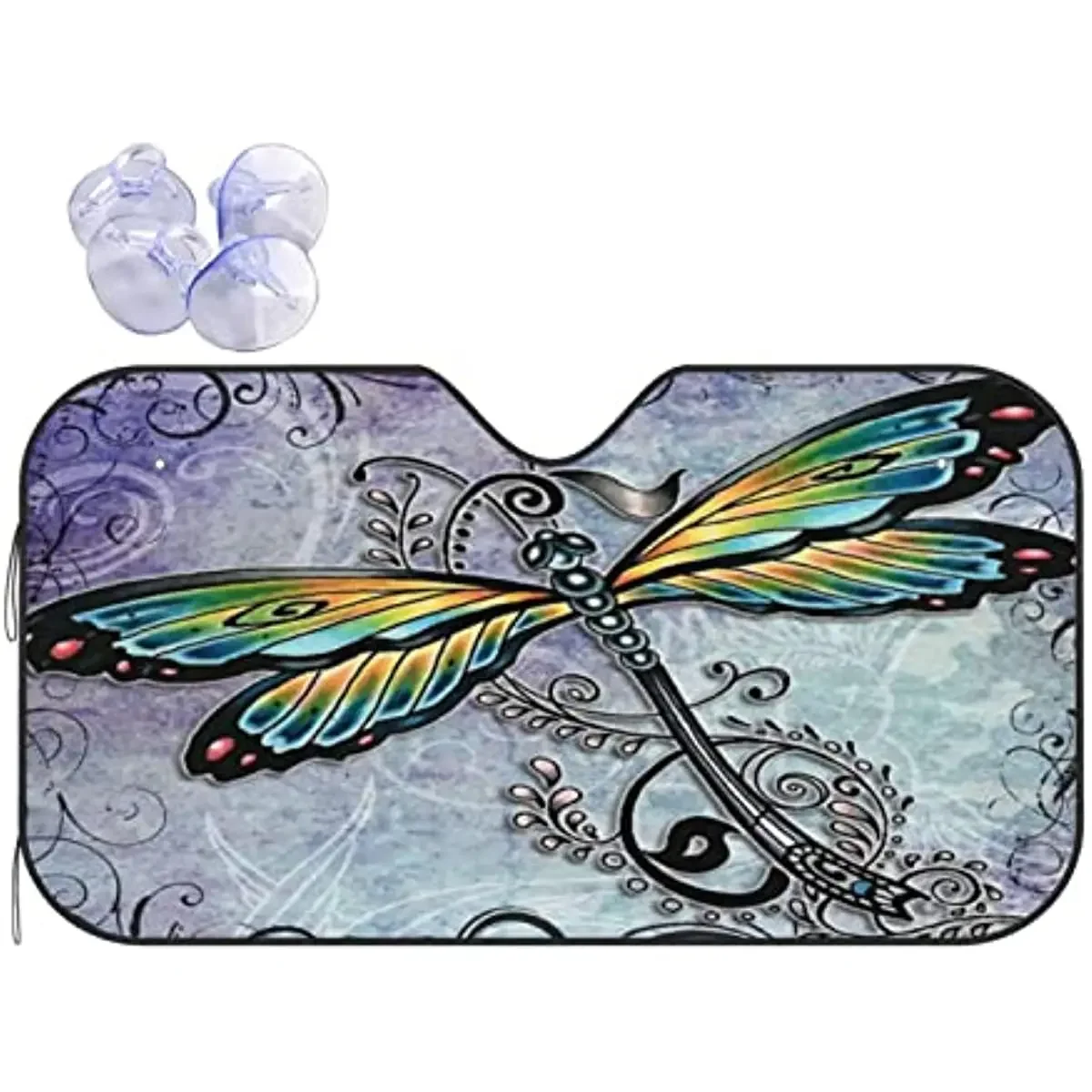 

Car Windshield Sun Shade,Blue Dragonfly Art Print Car Sun Visor Protector Foldable Auto Front Window Sunshade Automotive Car