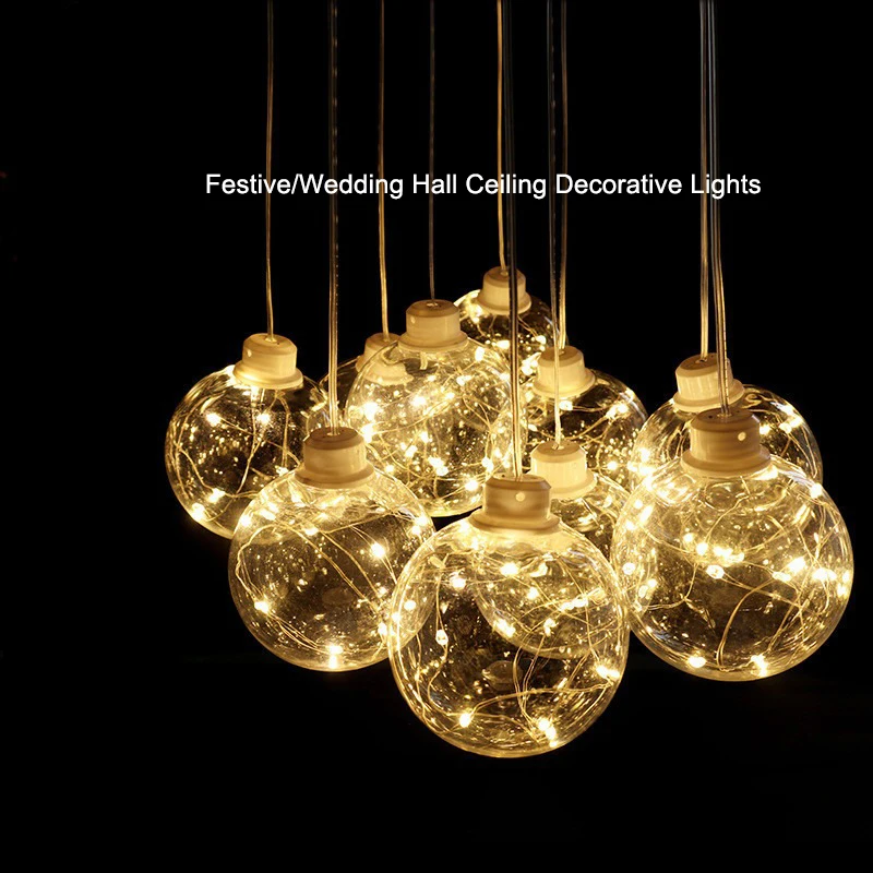 

LED Pendant Light Indoor Ambient Light Festive Wedding Hall Ceiling Decorative Light Glowing Ball Decor Atmosphere Lighting