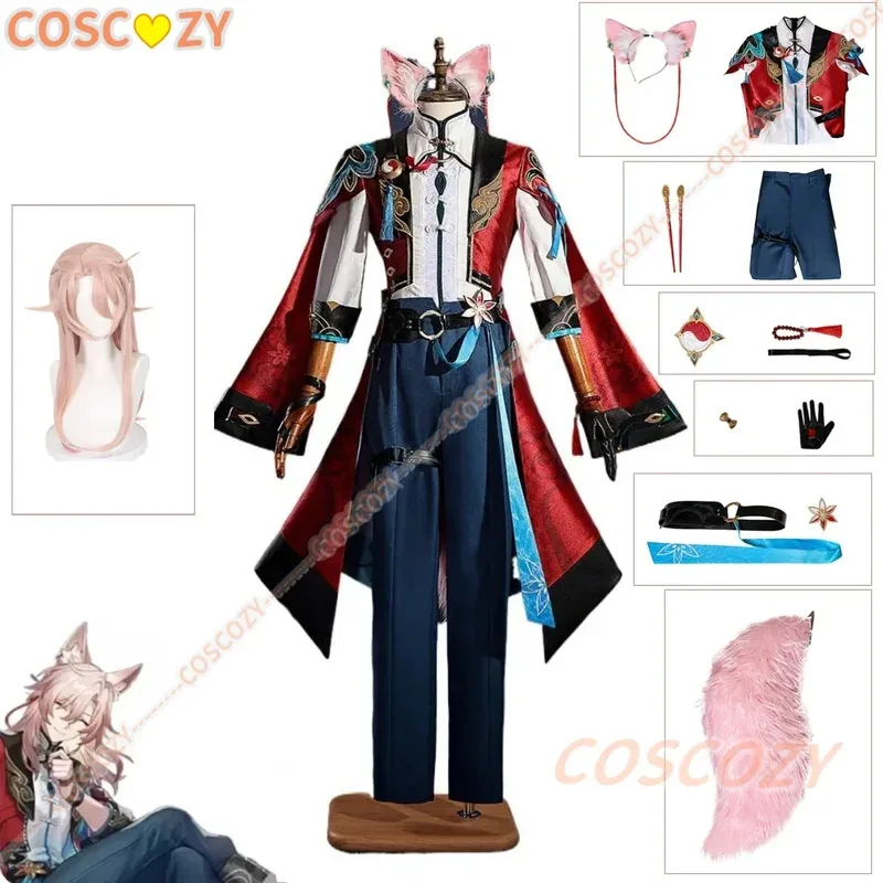 qq681Jiaoqiu Gioco Honkai Star Rail Jiaoqiu Costume Cosplay Coda Parrucca Gioco di ruolo Festa di Carnevale Comic Con Animazione Prop Su
