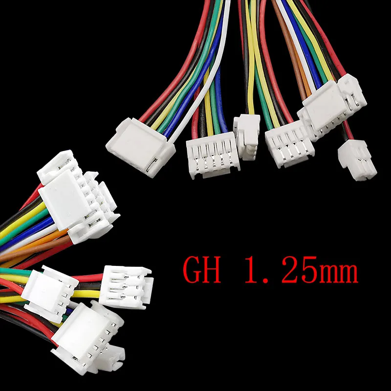 10 pz Micro JST GH 1.25mm passo 2/3/4/5/6/7/8/9/10 Pin connettore Single-end/doppia estremità con cavo 28AWG 15CM