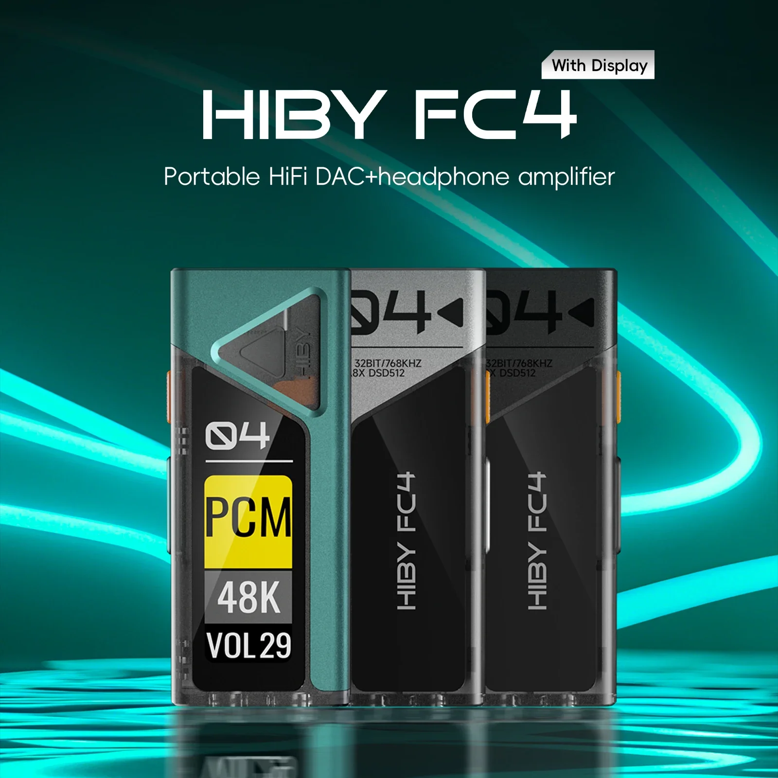 

HiBy FC4 HiFi USB DAC Headphone Amplifier Dual CS43131 AB1565 Decoder PCM768 DSD512 3.5/4.4mm Output for Android iOS Mac Win10