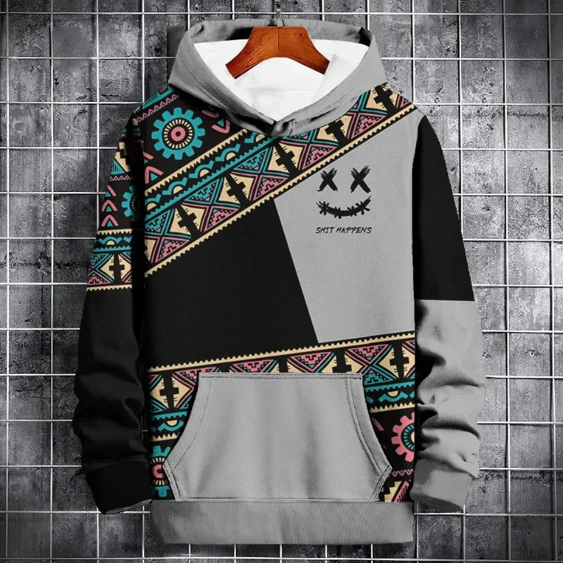 Vintage Cartoon Graphic Print Hoodie masculino, moletom com capuz, pulôver diário, streetwear esportivo, roupas de outono, capuz, designer