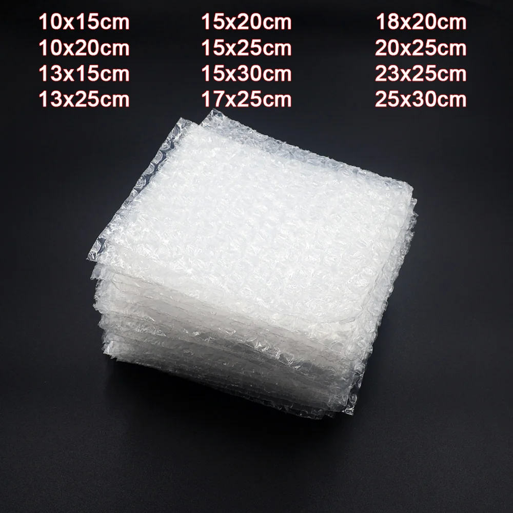 50Pcs Plastic Protective Wrap Envelope White Bubble Foam Packing Bags PE Clear Bubble Bag Shockproof Bag Double Film Cushioning