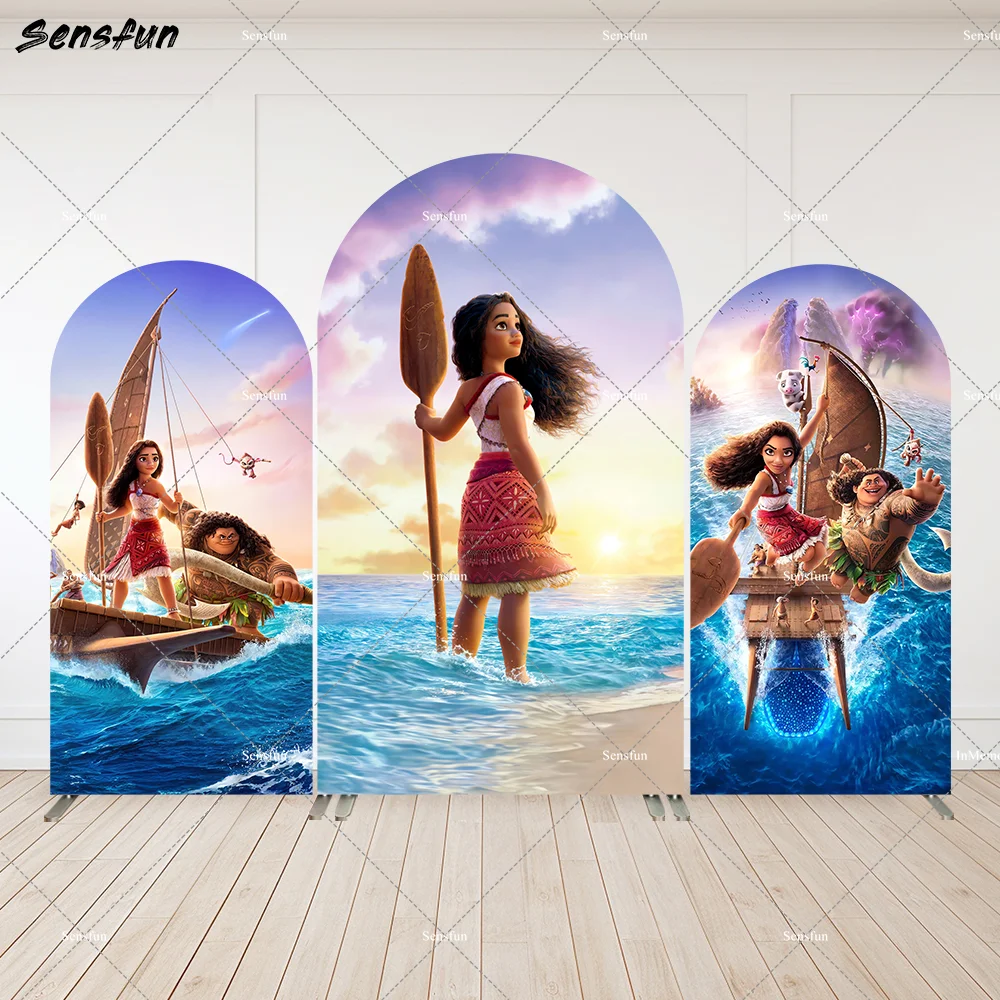 

Disney Moana 2 Arch Backdrop Wall Summer Custom Kids Birthday Arched Cover Party Decor Baby Shower Supplies Photo Background