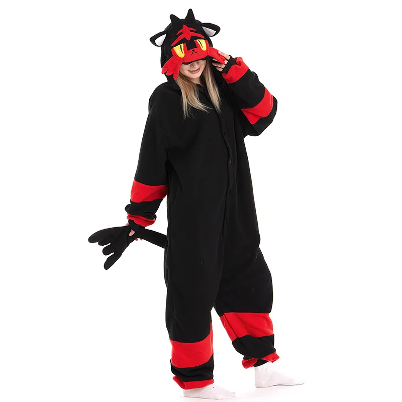 

TAKARA TOMY Pajamas Pokemon Onesie Litten Kigurumi Cat Anime Pijama Jumpsuit Halloween Christmas Cosplay Costume Party Outfit