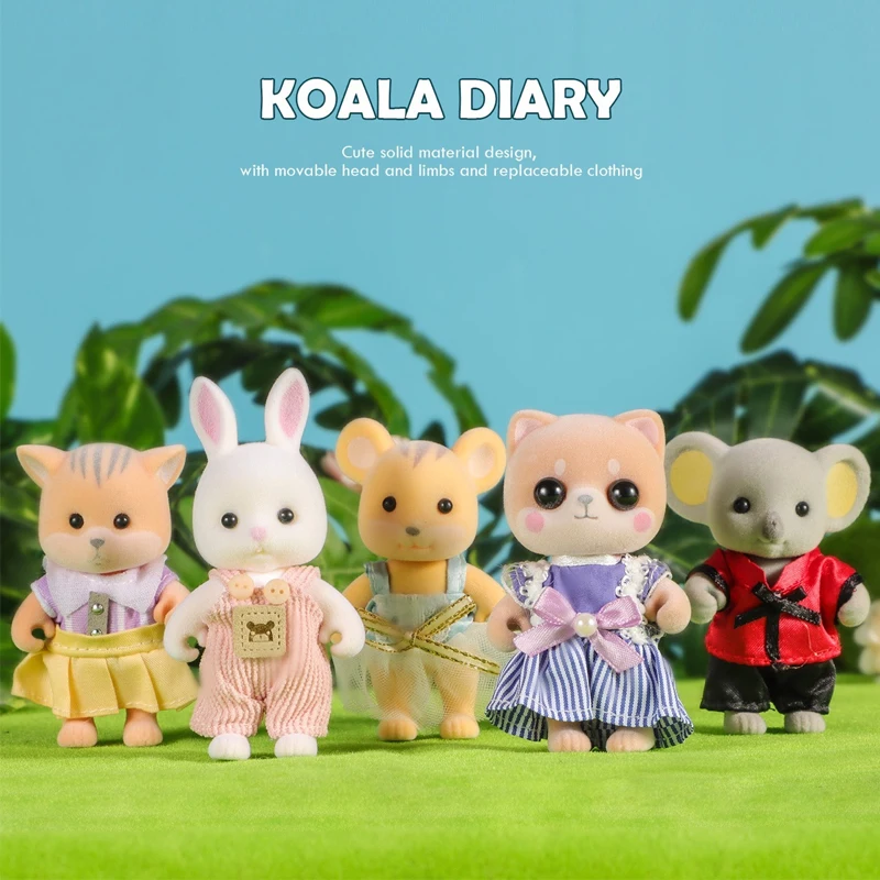 Forest Animal Koala Diary Original Doll Model Decoration Children's Play Home Model Decoration Children's Birthday Gift DIY Toy