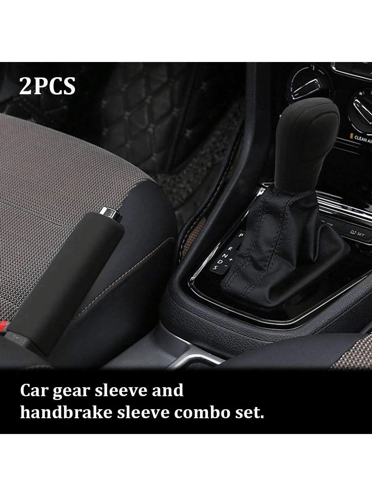 2pcs Black Silicone Car Gear Shift Knob Cover + Handbrake Silicone Cover Set, Fit For , Protect Gear Shift Lever And Handbrake,