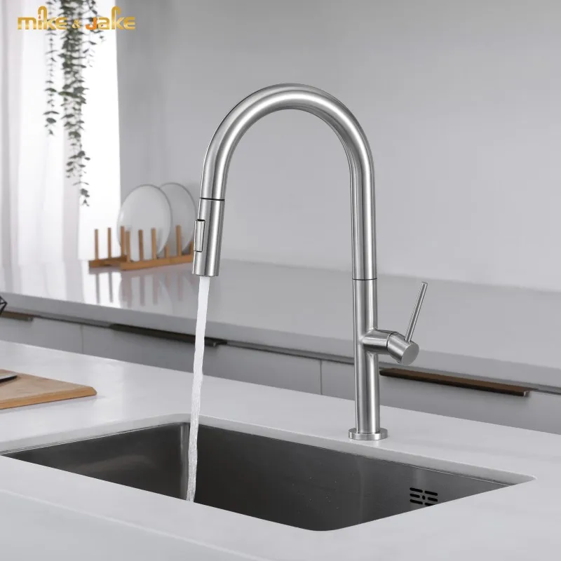 

stainless steel Brush nickel pull out kitchen faucet brushed sink faucet kitchen faucets mixer hot and cold kitchen tap