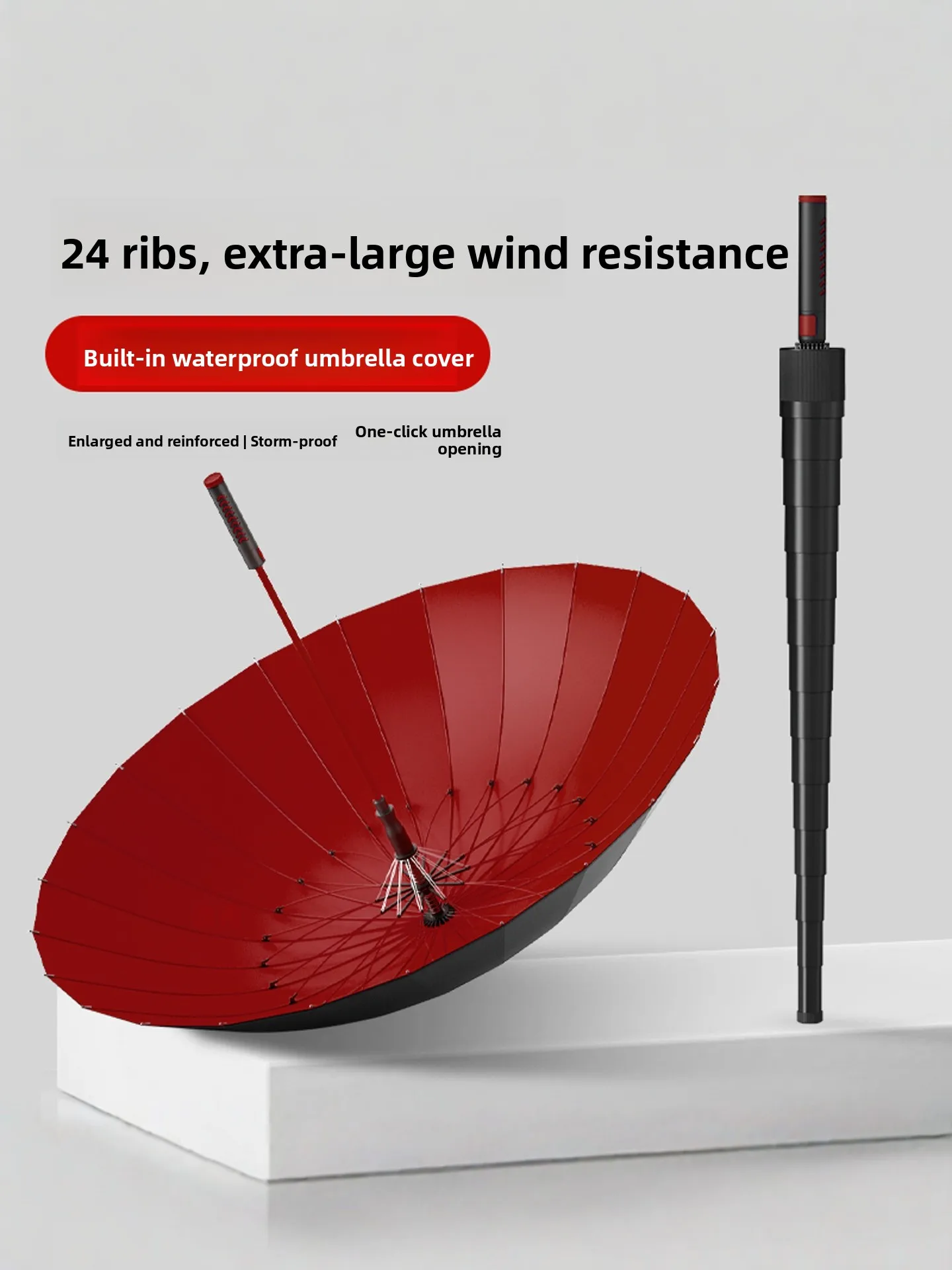 

Large Handle Umbrella Waterproof Cover Thiened Reinforced Double Person Windproof Rain Special Car Use Sun Rain Two-way