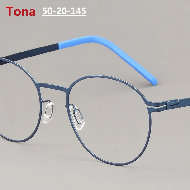 

Германия дизайн овальные круглые очки по рецепту оправа мужские тонкие стальные безвинтовые оптические очки женские сверхлегкие очки