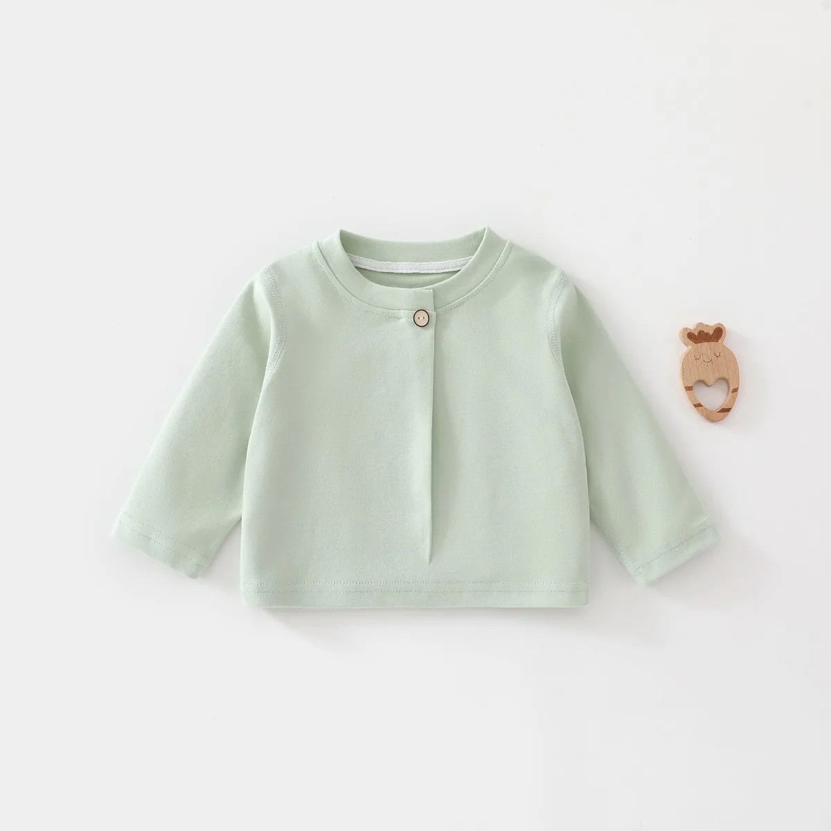 

Детская повседневная толстовка из чистого хлопка для детей 9-24 месяцев, весенне-осенняя однотонная кофта с круглым вырезом, повседневная верхняя одежда для малышей