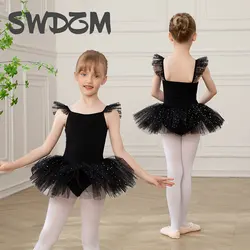 Ballet Skirt Girls Dance Leotards Party Dress Cotton Gymnastics Clothes Students Kids Children Ballet TuTu Dance Skirt Costumes