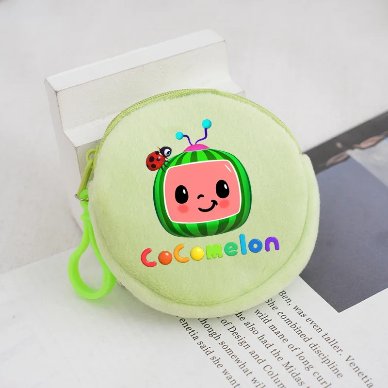 Cocomelons Coin Purse Multifunctional Round Mini Bag Cute Boys Girls Backpack Decoration Keychain Pendant Earphone Storage Pouch