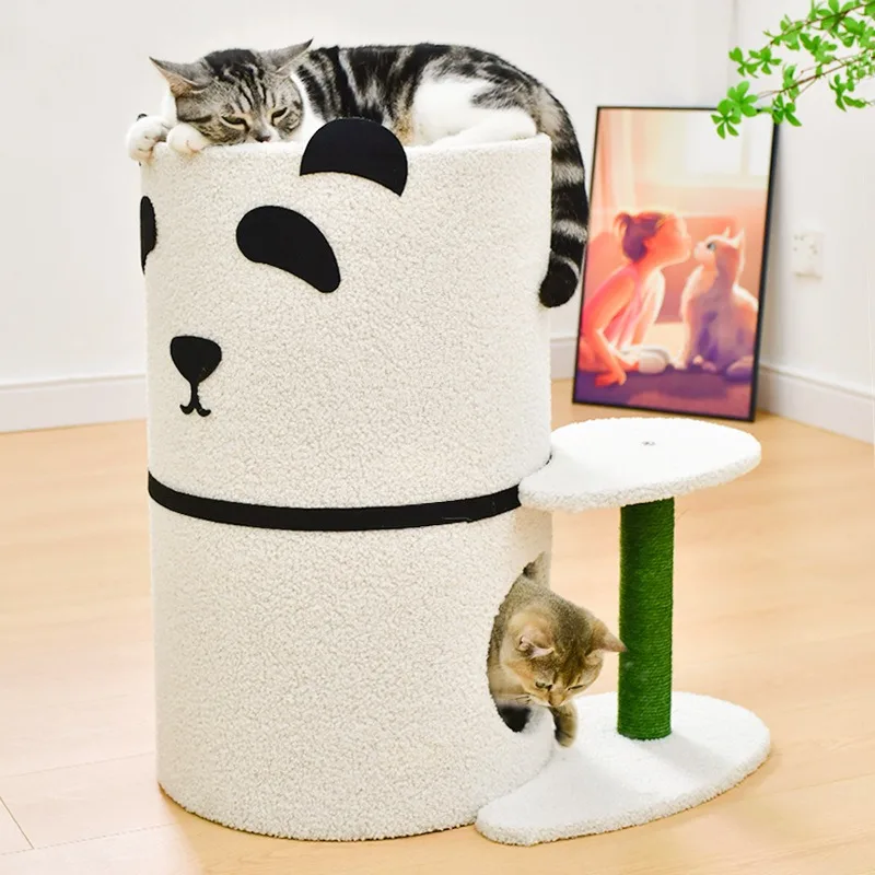 large-size-panda-double-layer-cat-scratcher-toy-corrugated-paper-wear-resistant-non-shedding-cat-scratching-board-pet-supplies