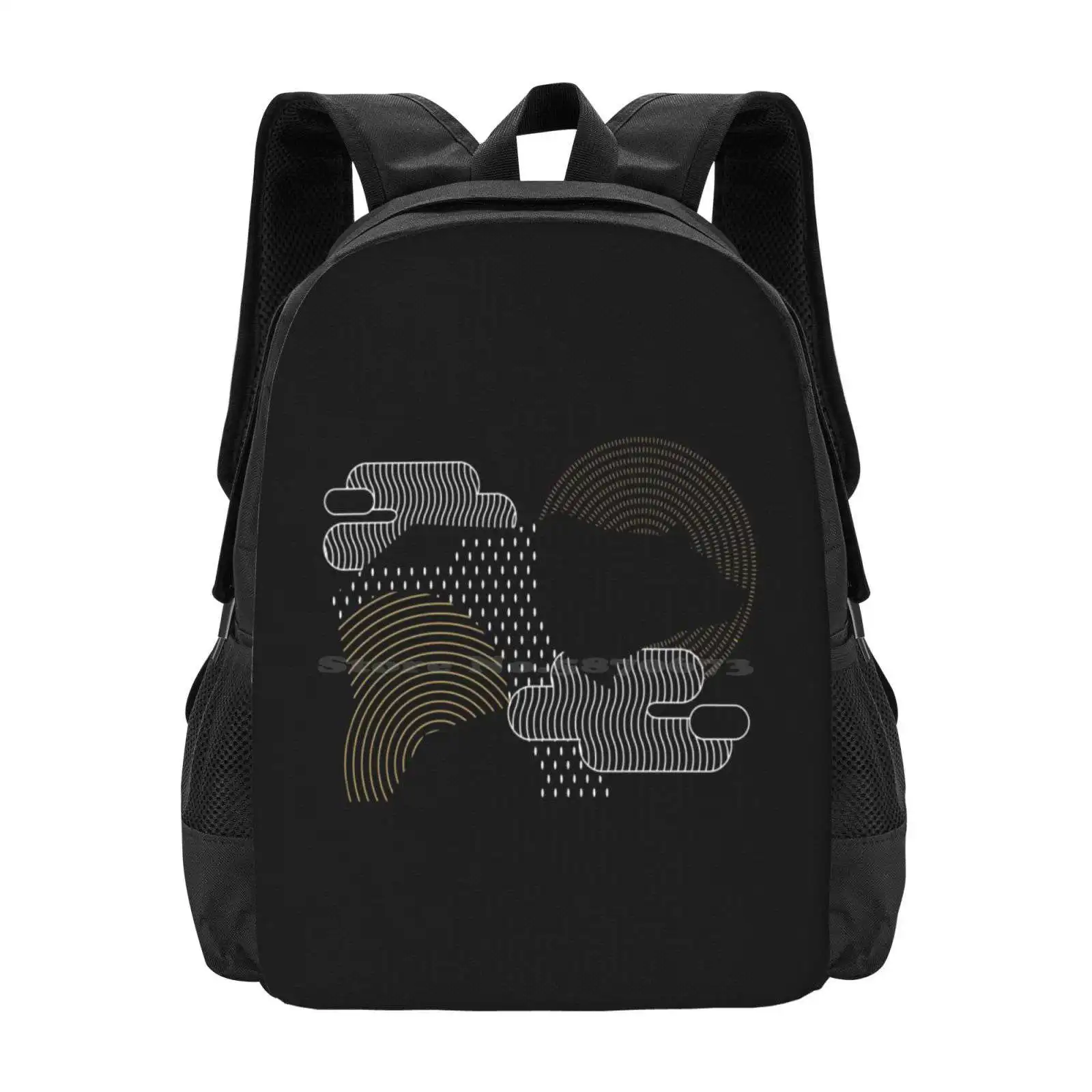 Bear Hot Sale Schoolbag Backpack Fashion Bags Inspirational Bear Animal Geometric Pattern Vector Forest Nature Black Dark