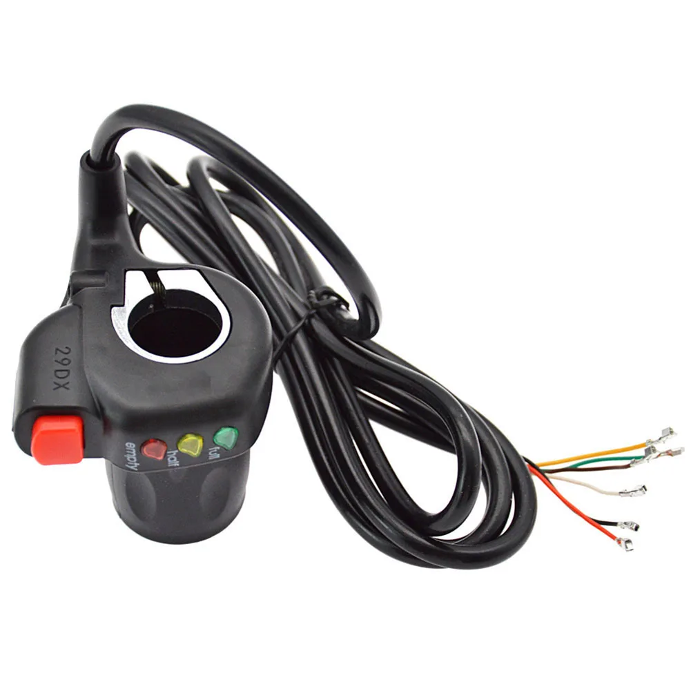 

Electric Bike Half Throttle Grip with Power Indicator Light Suitable for 36V 48V Bicycles and Scooters Shock Absorbing Rubber