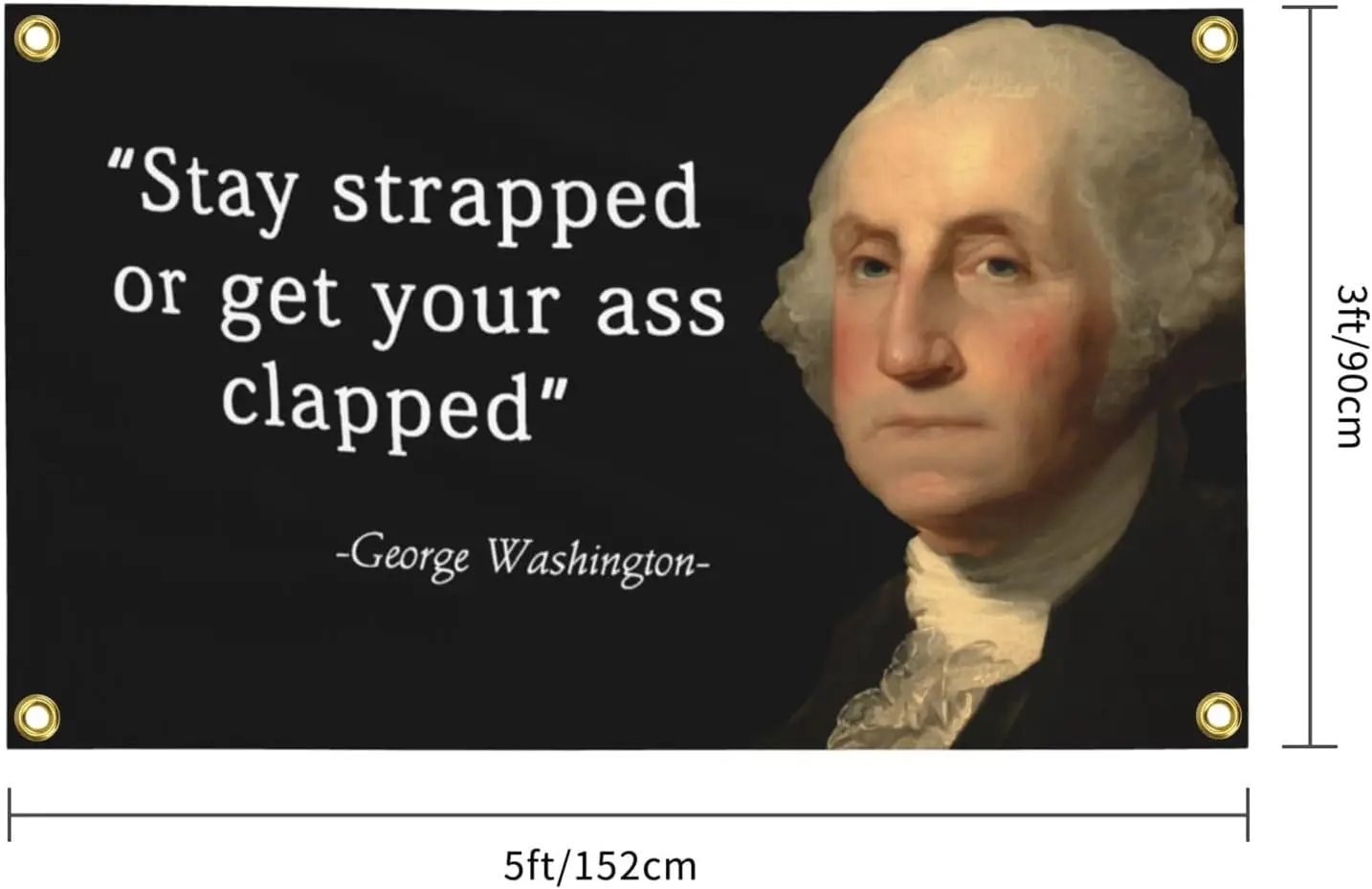 Funny George Washington Quote Banner Wall Decor Novelty Art Slogan Flag American Historical Humor Gift Print