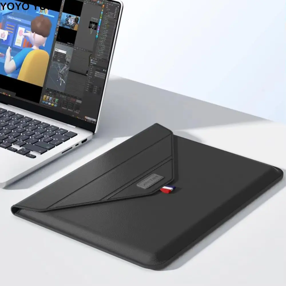 

Fashion 13/14 Inch Laptop Sleeve Portable Wear-resistant Steady Support Bag PU Waterproof Laptop Carrying Case Tablet Supplies