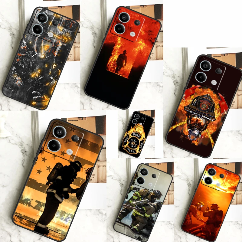 Firefighter Fire Fireman Case For Xiaomi Redmi Note 13 12 10 9 8 11 Pro 12S 11S 10S 9S Remdi 13C 9C 10C 12C Cover