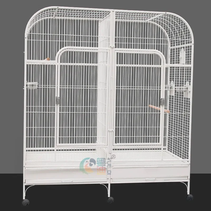 For Parrot Large Floor-to-Ceiling Metal Bird Cage Luxury Extra-Large Wrought Iron Diamond Gray Spacious Durable Home Aviary