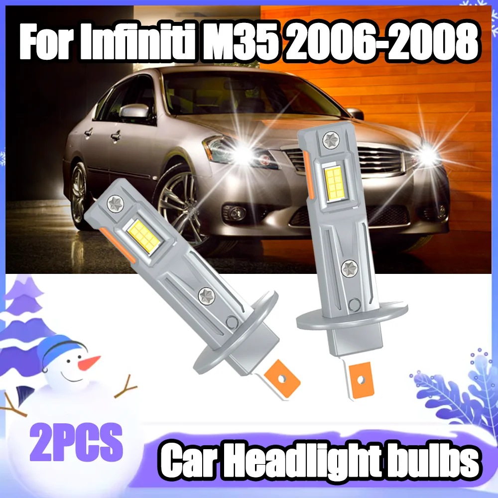 

2 шт. мощные светодиодные фары 30000 лм, чипы 3570 CSP, 6000K, супербелые автомобильные лампы, подключи и работай, 12В для Infiniti M35 2006-2008