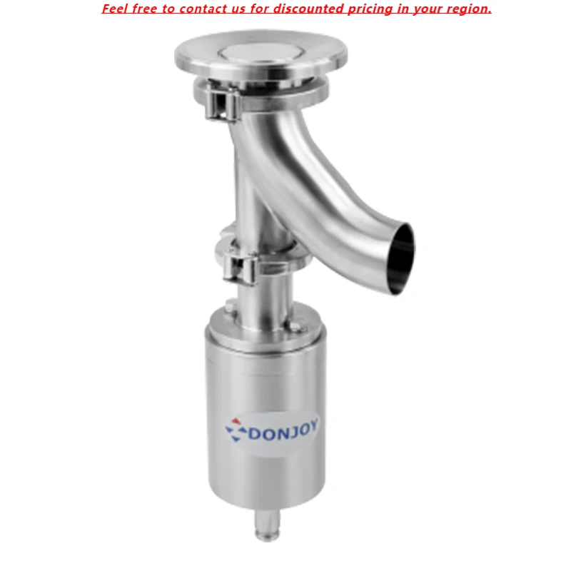 

DONJOY Sanitary Stainless Steel 304 316L Pneumatic Elbow Type Spool Shrink Tank Bottom Valve EPDM Chemical Beverage