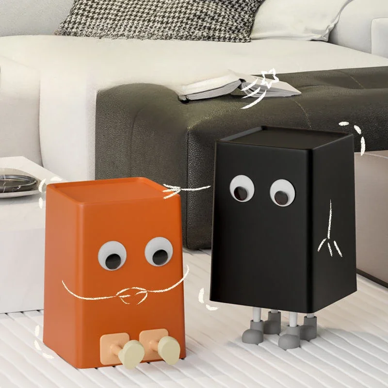 

Cute Cartoon Trash Can, Household Garbage Baskets, High Appearance, Living Room, Shaking Lid, Paper Basket, Kitchen, Bathroom, L