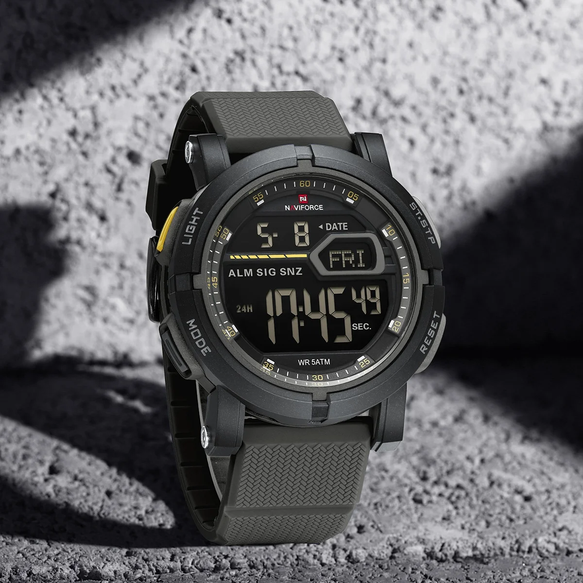 Naviforce 7139 Modeuhr Wasserdicht Persönlichkeits-Armbanduhren Luxuriöses Silikonarmband Multifunktionale Elektronische Uhr