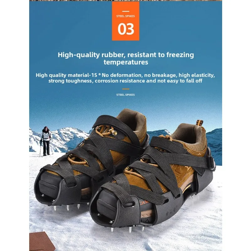 الثقيلة المضادة للانزلاق الجليد المرابط الأشرطة المشي لمسافات طويلة الثلوج الجر الأحذية المسامير في الهواء الطلق الشتاء معدات السلامة تسلق الجبال الصيد