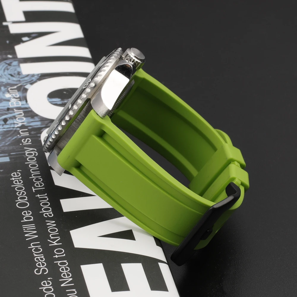 20mm 22mm 24mm Rubber Watch Band for Panerai Strap Silicone Universal Bracelet for Omega Mens Sport Band Replacement Wrist Band