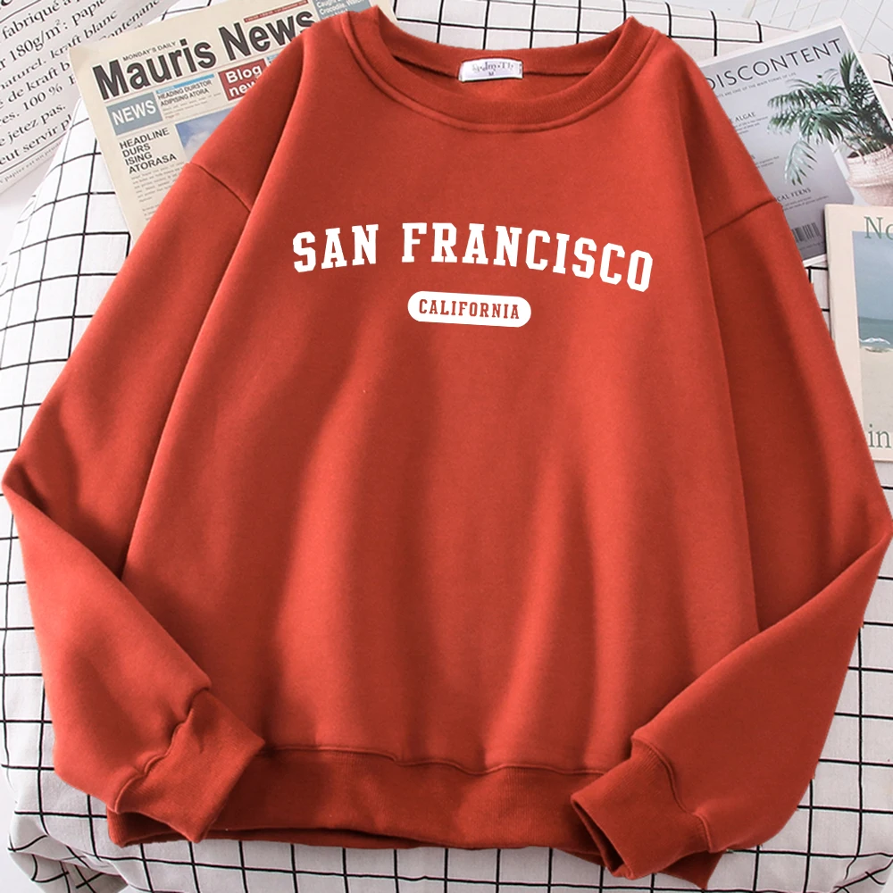 San Francisco California Letter Print Mens Hoodies Simple Casual Pullovers American Retro Clothing Casual Fashion Man Sweatshirt