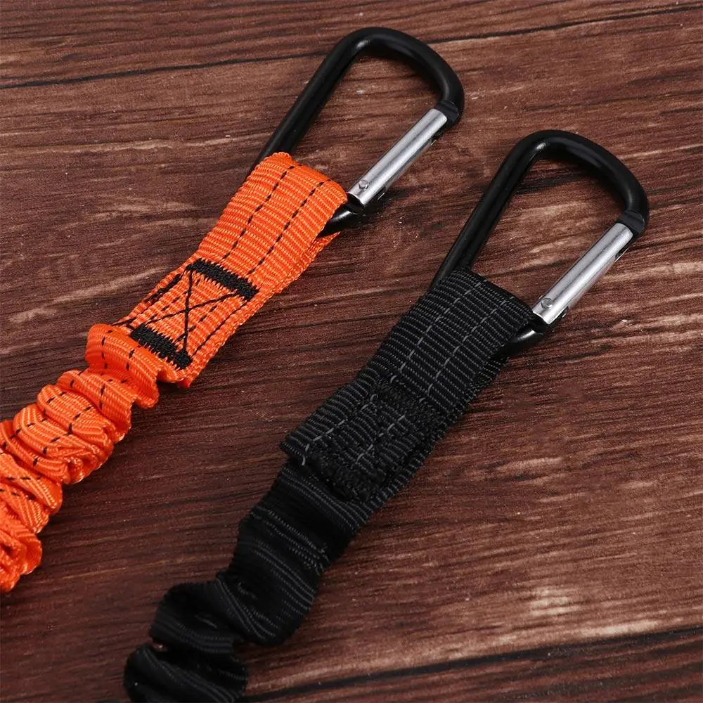 With Carabiner Hook Safety Bungee Tether Climbing Working Telescopic Tool Safety Rope Nylon Anti-Falling Tool Lanyard