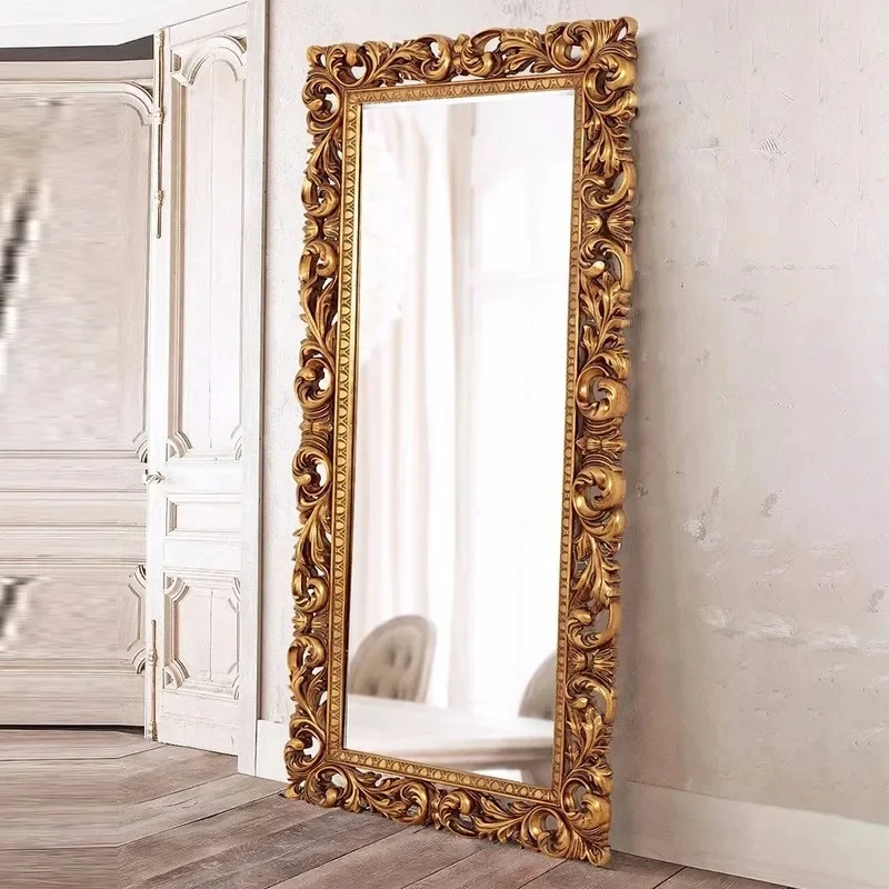 CX394LH Modern Retro Golden Decorative Mirror Custom Stand Shower Decorative Mirror Full Body Crafts Specchio Home Decoration