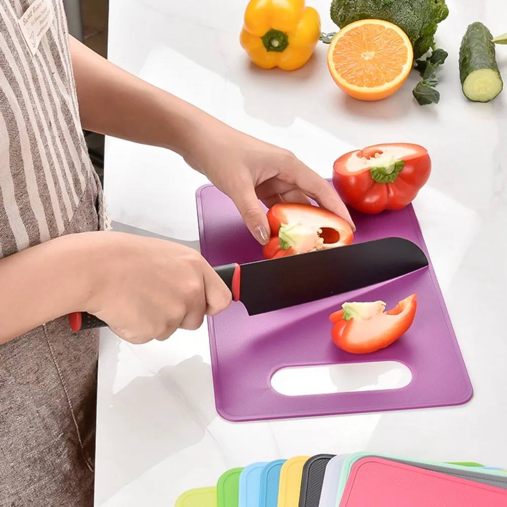 Tábua de Corte Colorida para Cozinha, Ferramenta de Cozinha, Tábua de Plástico Resistente, Ecológica, Antiderrapante, Ideal para Camping