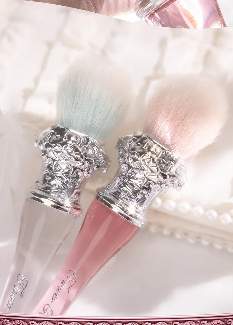 Flower Knows Swan Ballet Blush Stippling Brush Wool Evenly Takes Powder