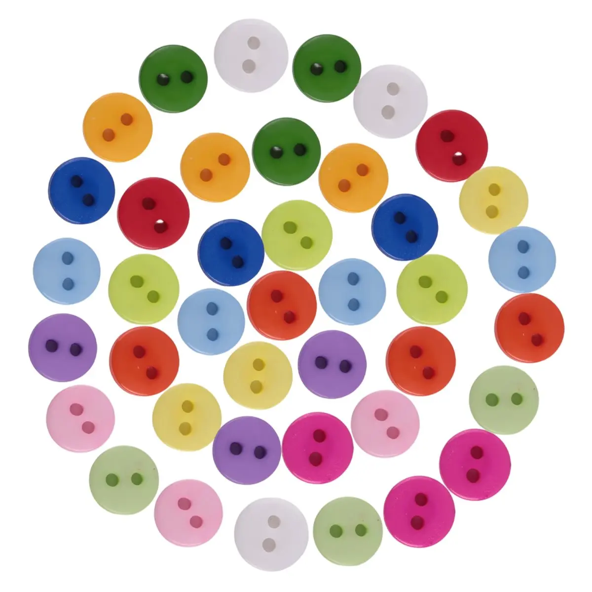 Final~~100pcs 8mm Mixed Color Round Shape Resin Buttons Sewing Accessories