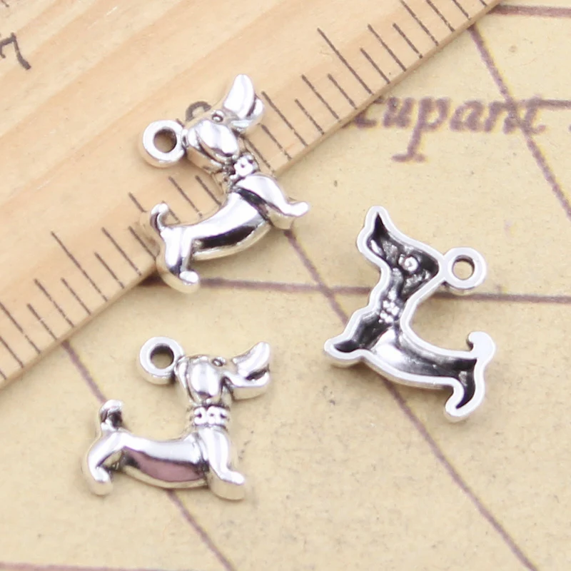 20pcs Charms Dachshund Dog 12x13mm Tibetan Silver Color Pendants Antique Jewelry Making DIY Handmade Craft