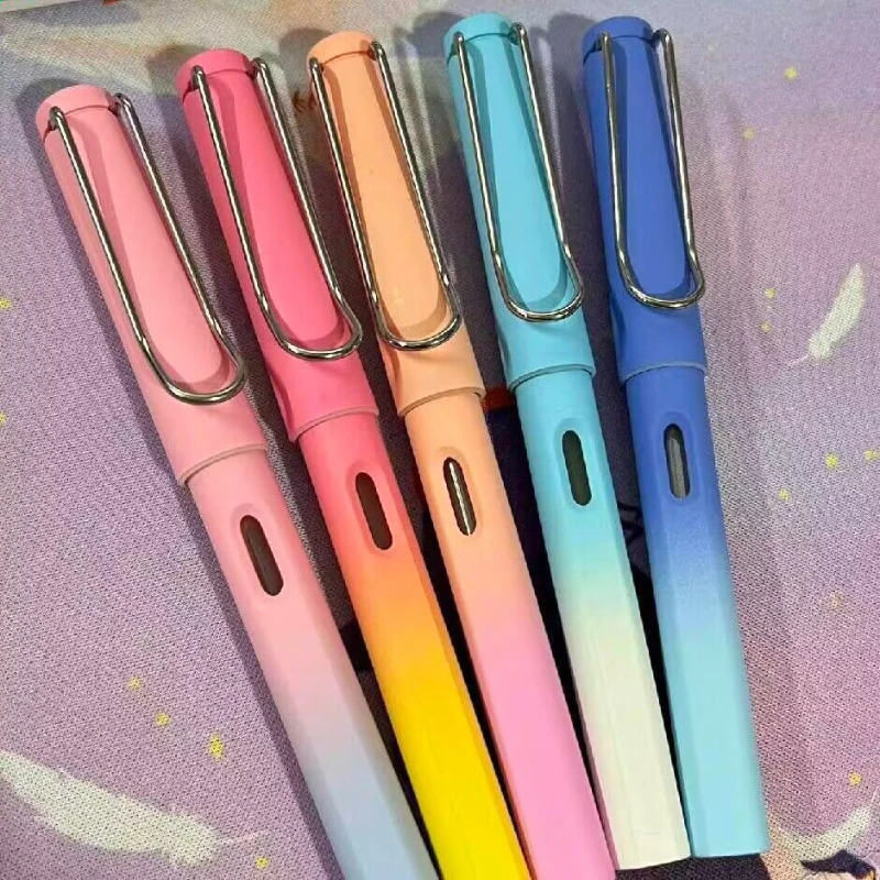 20PCS  Hot Erasable Universal Pen for Students 0.38 Practice Writing Dark Light Pointed Replaceable Ink Bag Ink Absorber