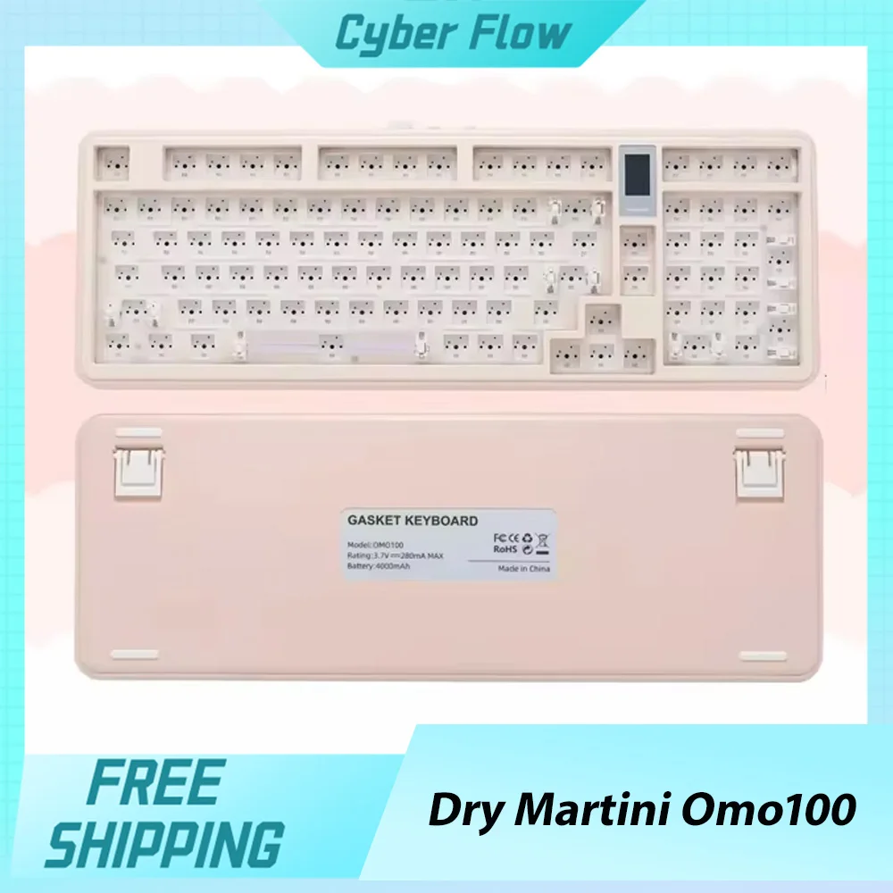 Dry Martini Omo100 Keyboard Kit 3mode Usb/2.4g/Bluetooth Wireless Keyboard Kit 98keys Hot Swap RGB Customize Keyboards Kit Gifts