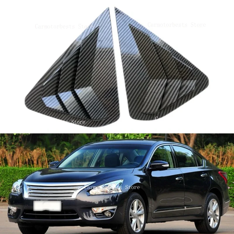 Car Rear Louver Window Side Shutter Cover  For Nissan Altima Sedan 2013 2014 2015-2018 Trim Sticker Vent Scoop ABS Carbon Fiber