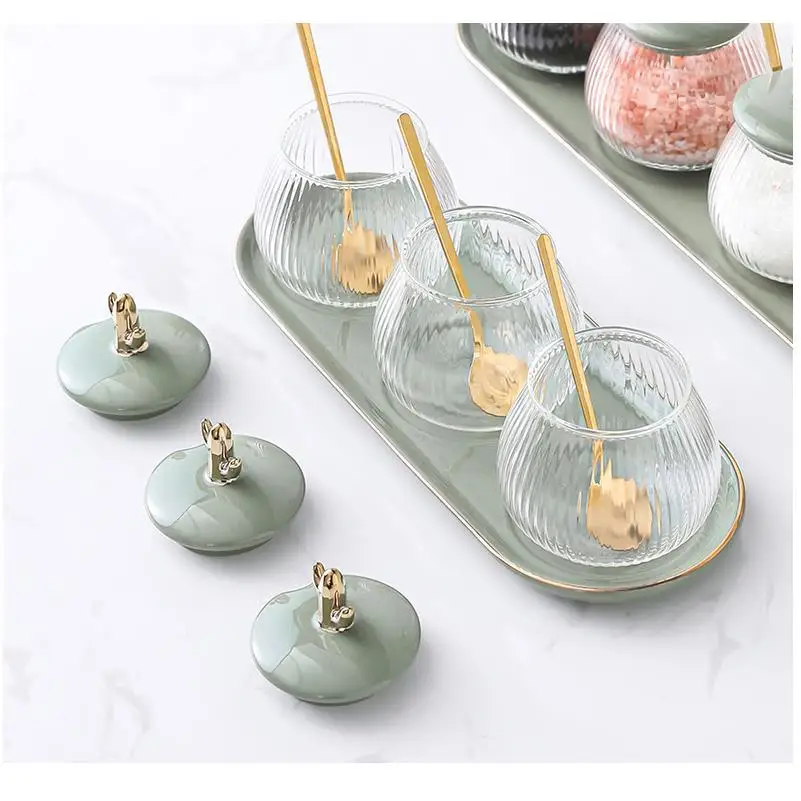 

Семейные банки и крышки, банки для приправ, диспенсер для хлопьев, стеклянные бутылки, комбинированный набор, бытовой Органайзер для специй, стеллаж, сахарница