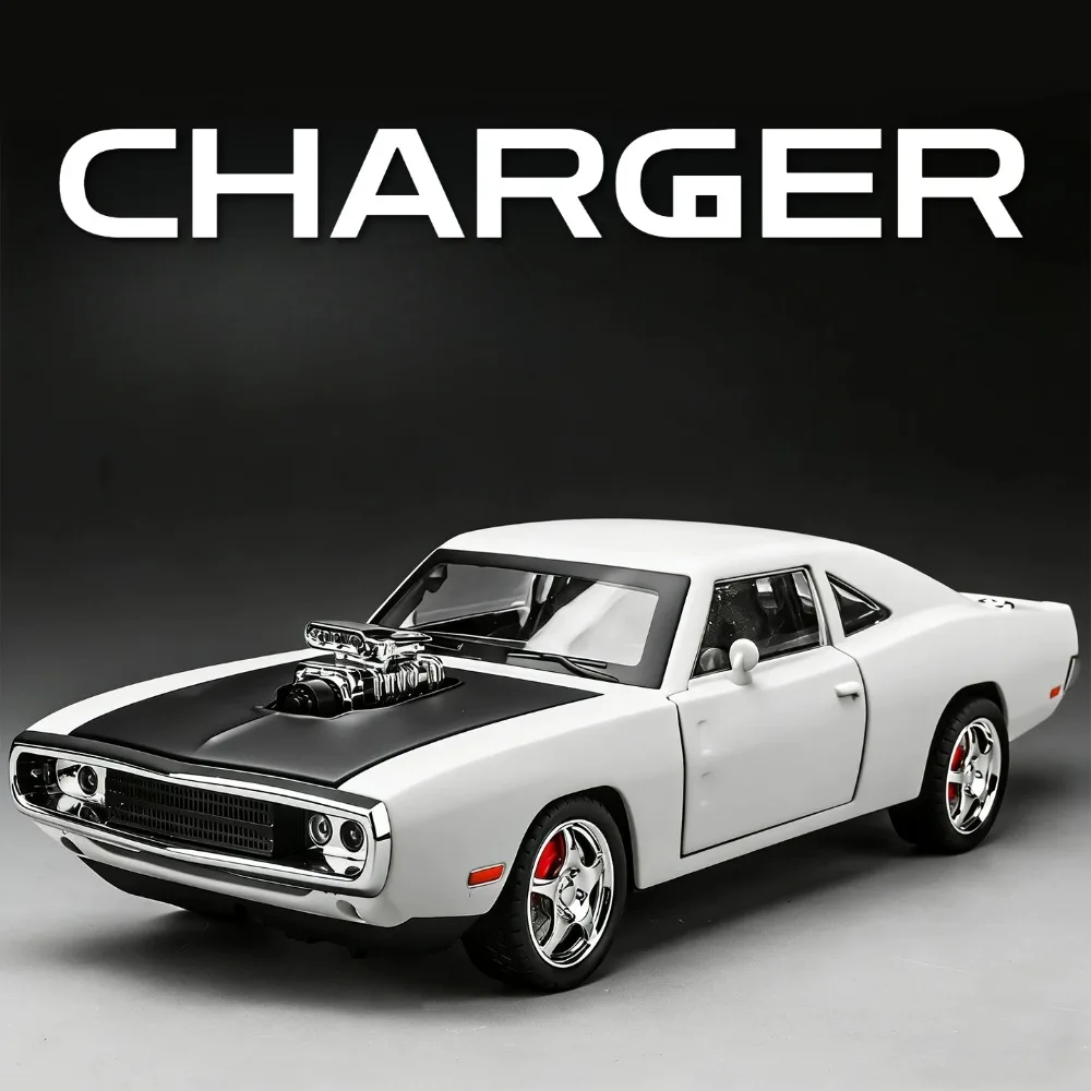 

1:24 Charger SRT Hellcat Toy Car Model Wheel Steering Shock Absorption Sports Cars Models Toys Collectible Item for Family