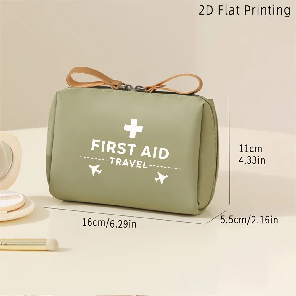 1pc Mini Vintage and Travel Organizer for Ladies | Makeup with Medicine Label Design and Black Cross Pattern