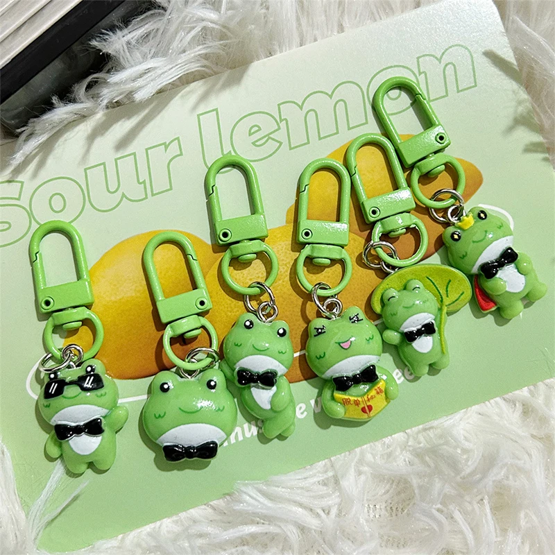 Cute Cartoon Green Frog Keychain Lovely Animal Keyring Handbag