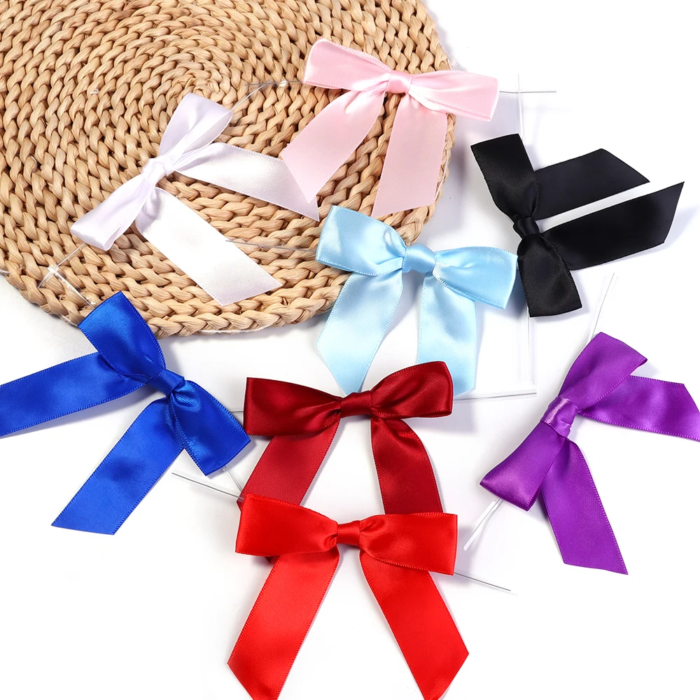 10–50 Stück bunte Twist-Tie-Schleifen aus Satinband für Lebensmittel, Geschenkverpackungen, Versiegelung, DIY, Hochzeit, Weihnachten, Party-Dekoration – Detail 5