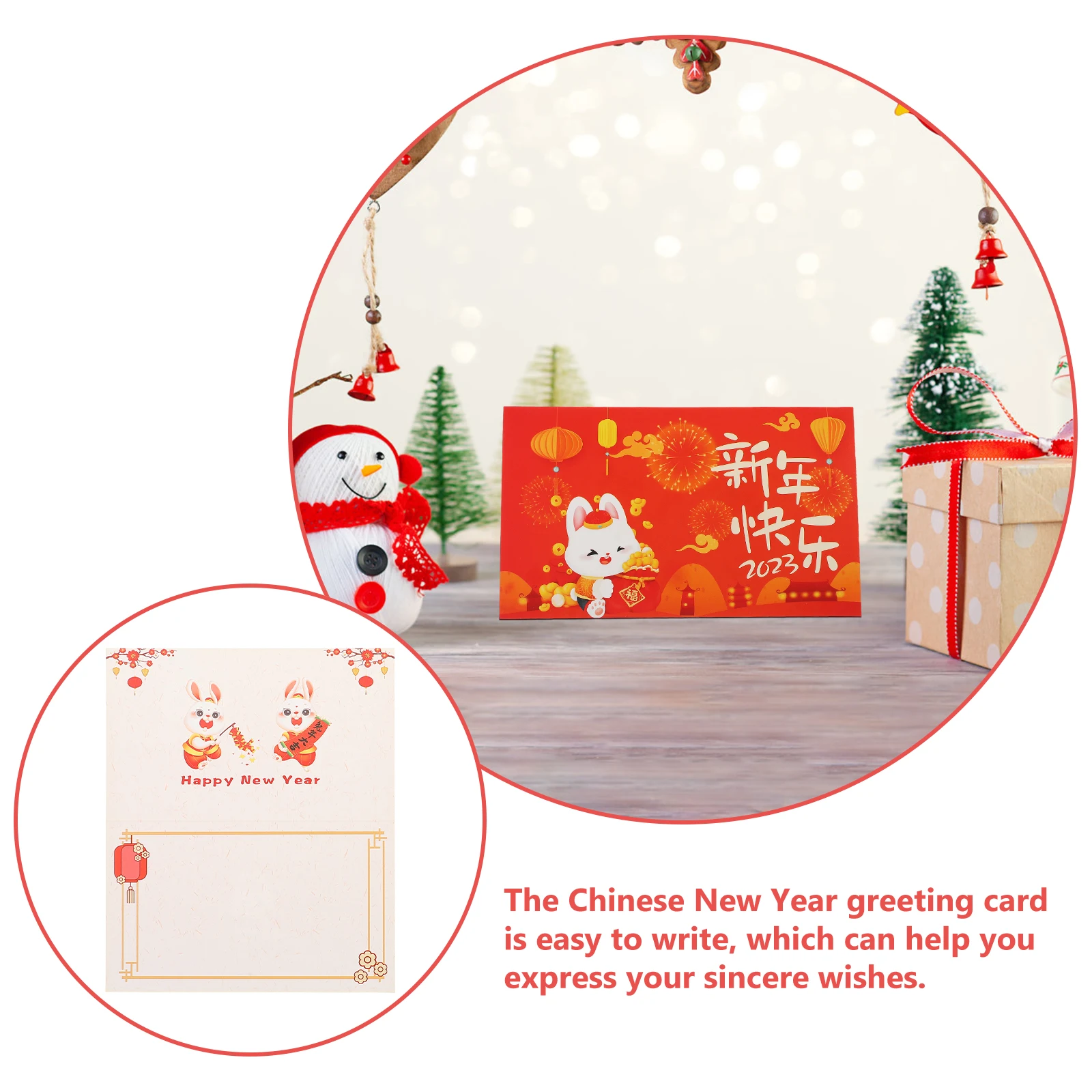 

10pcs Greeting Chinese Party Gift Style Lunar Calendar Blessing Invitation Blessing Cards Written Message Cards