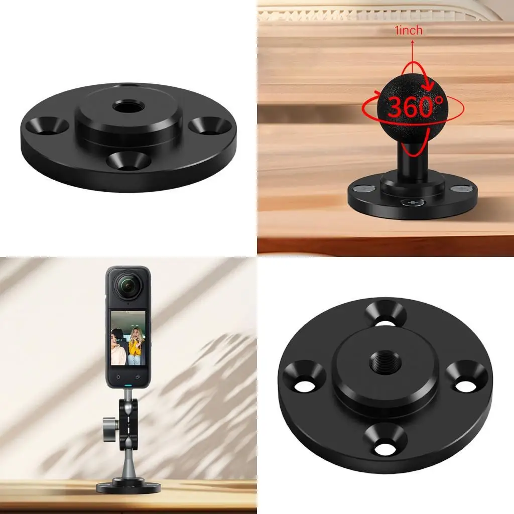 

31BA Aluminum Alloy 25mm Ball Head Mounting Base for Camera Tripods Phone Tablet Stand