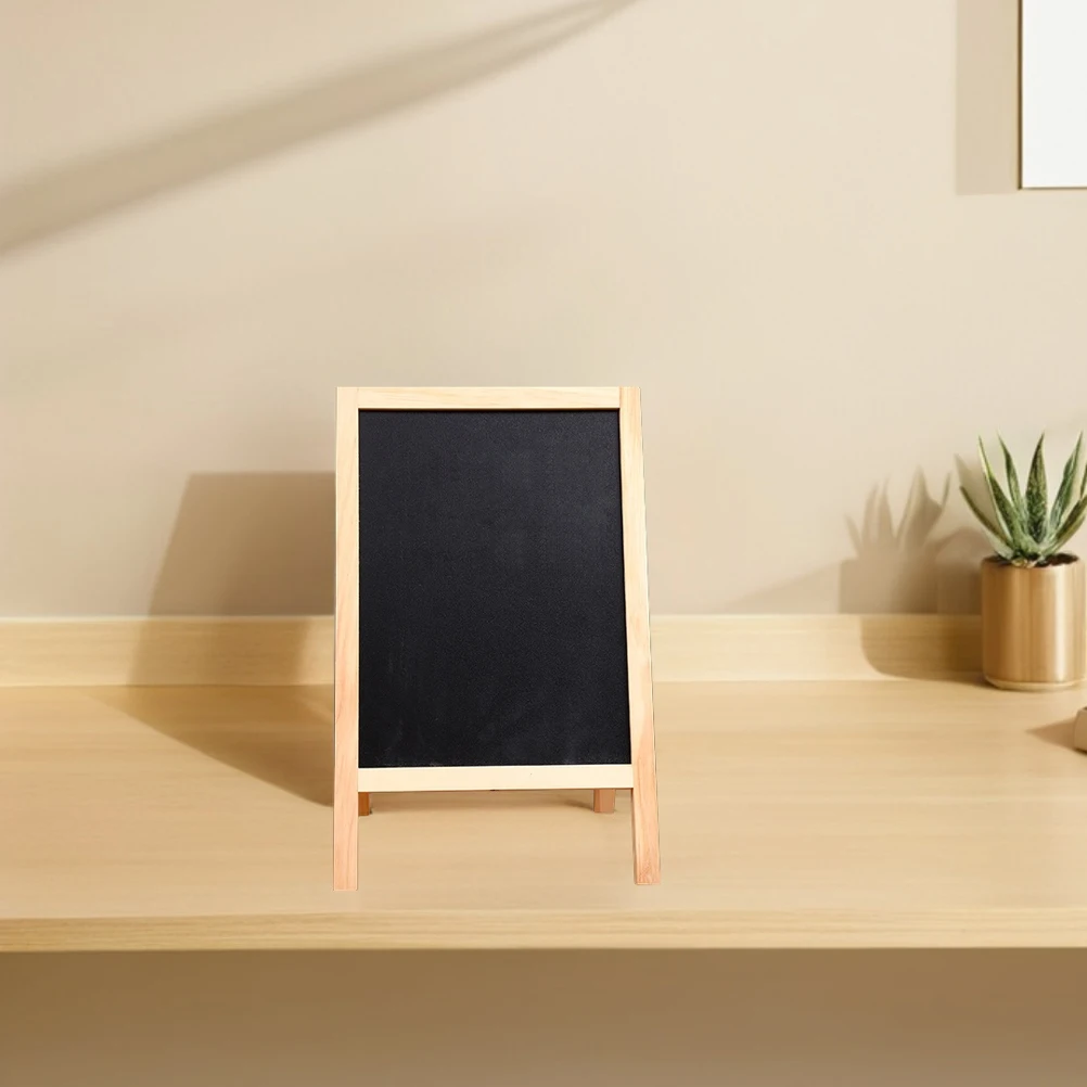 

Small Blackboard Chalkboard Sign Mini Erasable Double-sided Wood Busy for Children