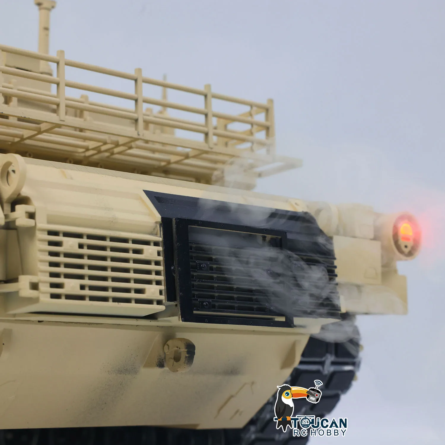 1/16 toucan metal rc tanque m1a2 abrams ir corrente dupla condução caixa de velocidades barril recuo elevação 360 torre rotação fumaça rtr