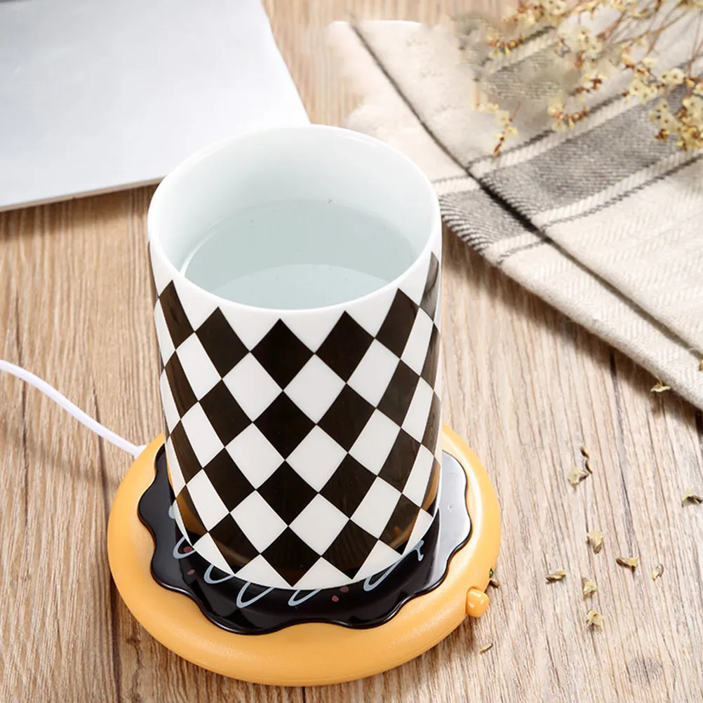 1Pcs USB Heating Coaster Doughnut Shape Cup Pad for Home Office Coffee Tea Milk Warmer Electric Insulation Cup Heater